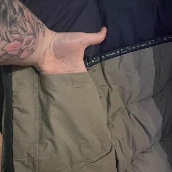 Strato Jac dark green long trench style down and feather filled coat size large+ - Picture 8 of 15